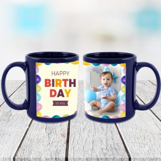 Happy birthday blue mug Customized Delivery Jaipur, Rajasthan